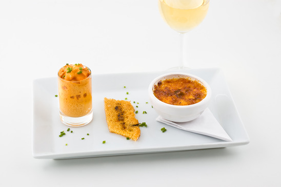 Image: Creme Brulee with Glass of Wine