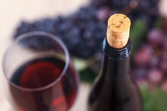 Image: Closeup of wine bottle and cork