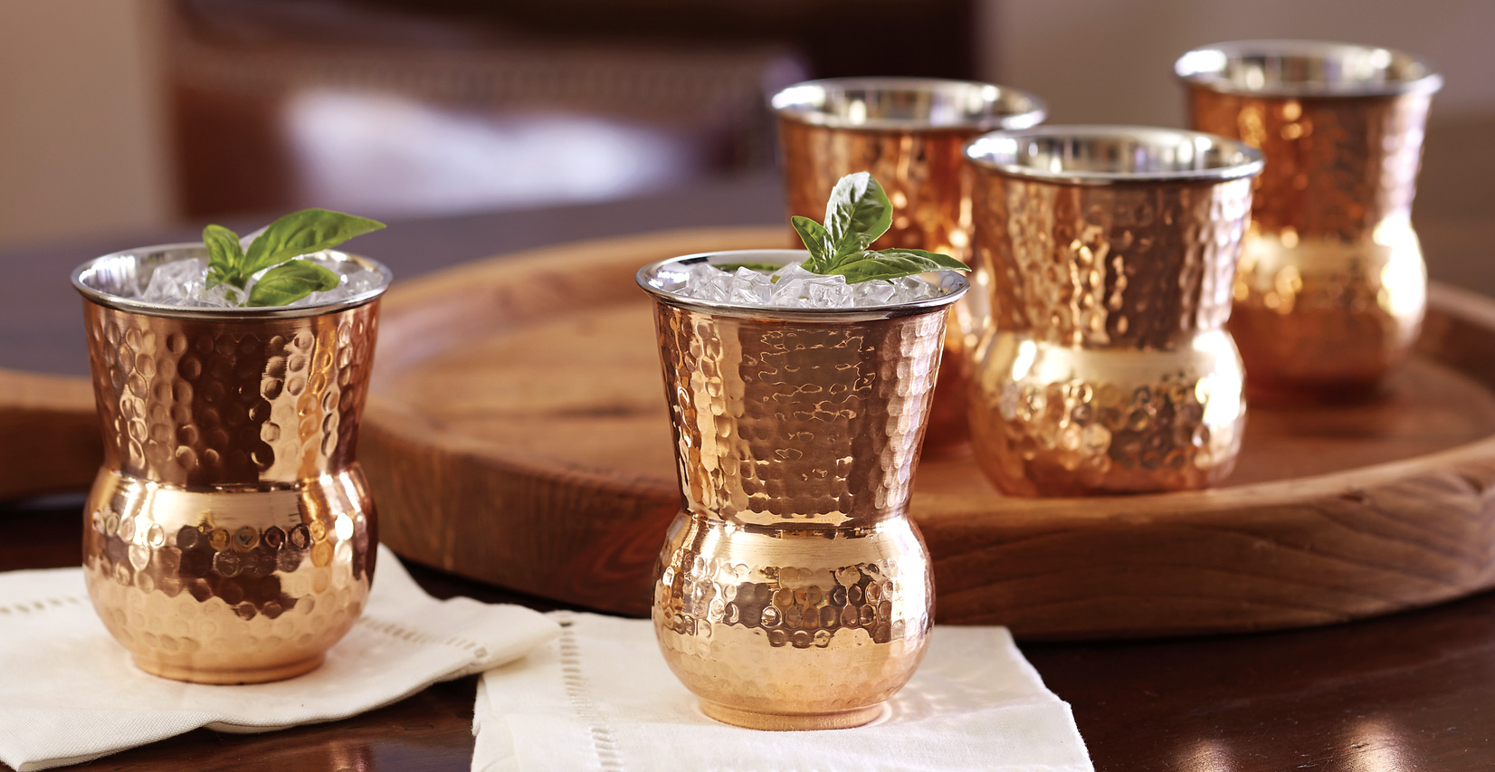 Tuscan Copper Hammered Tumblers
