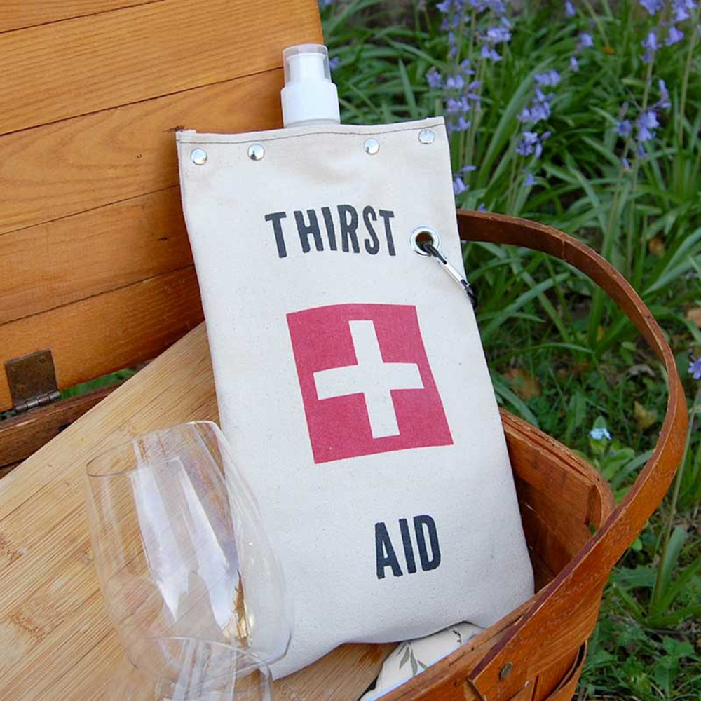 tote+able thirst aid canvas wine tote