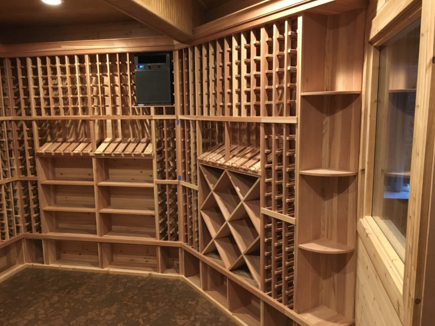 Custom wine cellar with CellarPro cooling unit