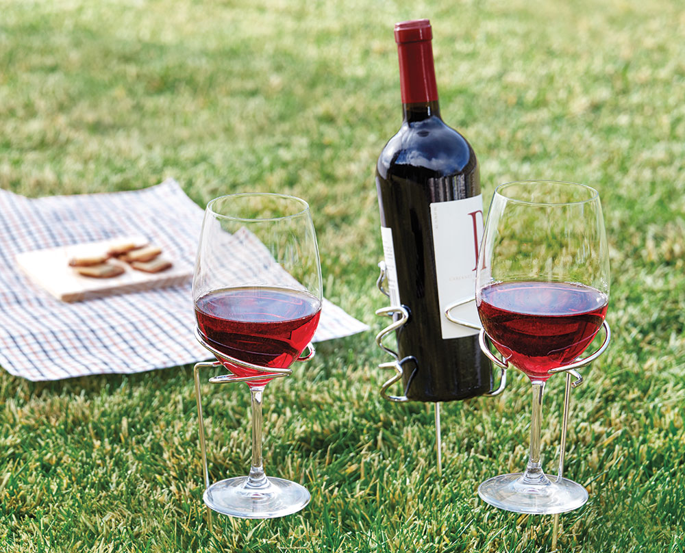 Picnic Stix Wine Bottle and Glass Holders