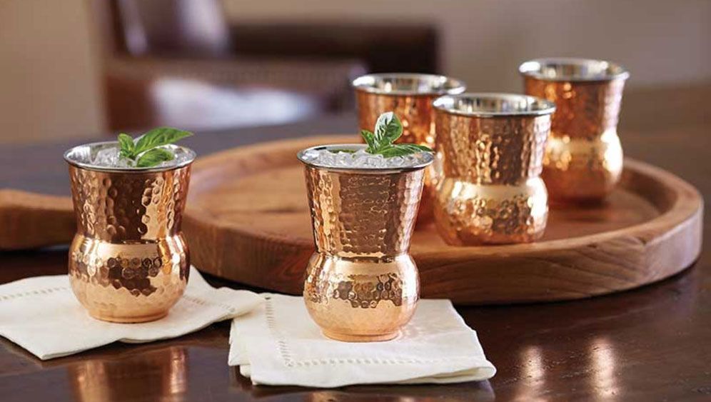 Hammered Copper Tuscan Tumblers