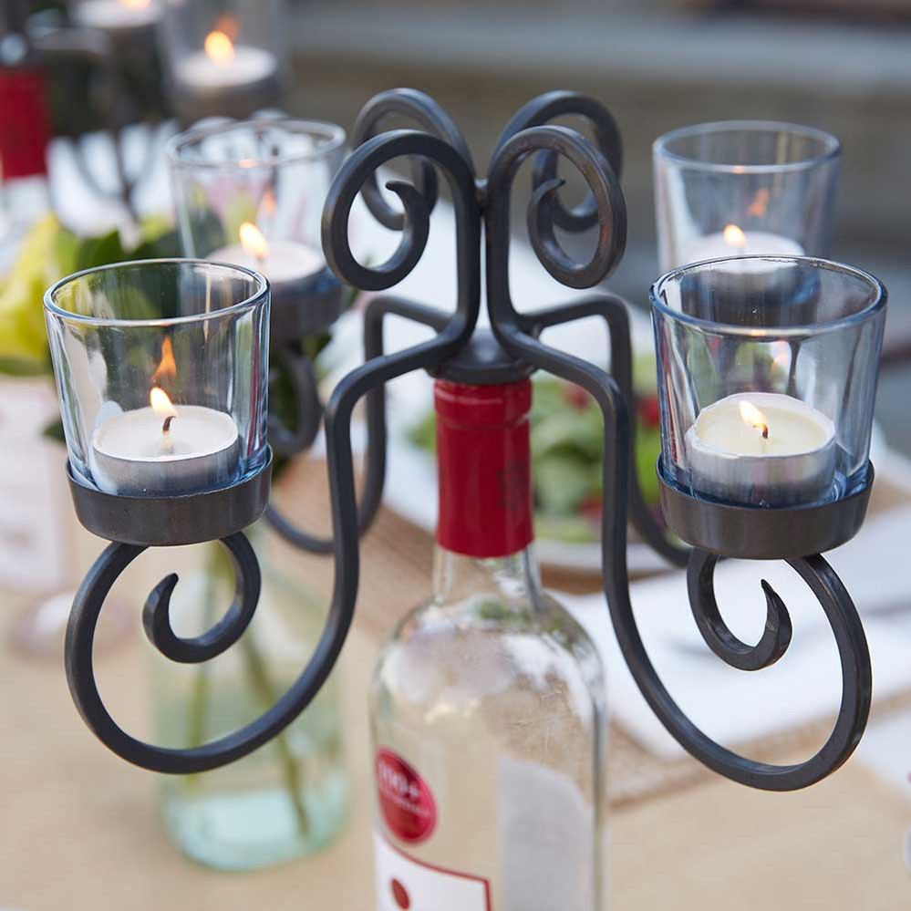 Wine Bottle Votive Candelabra