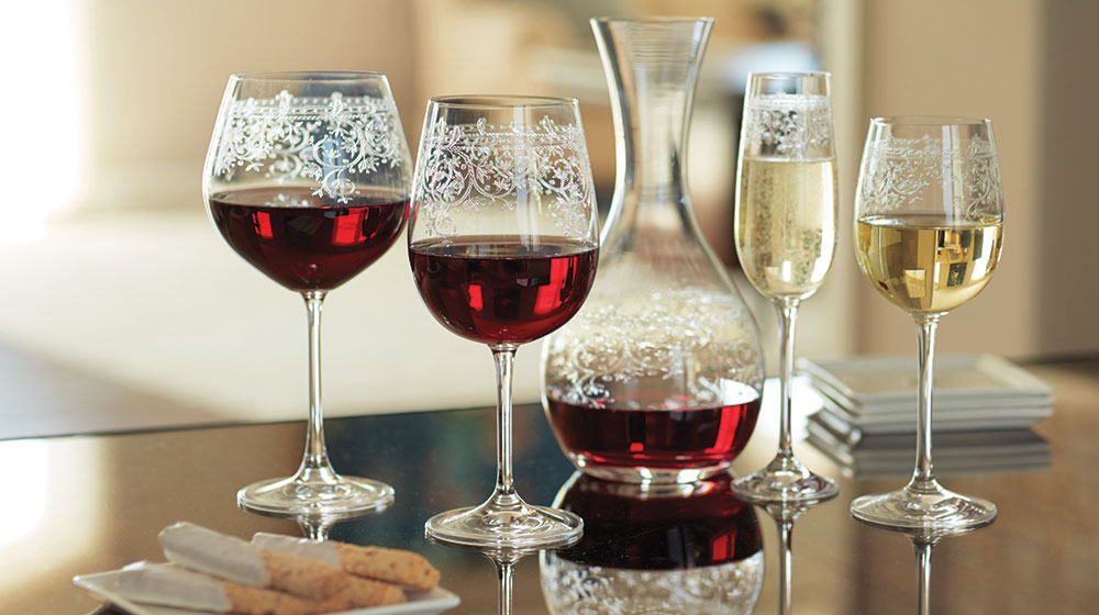 Lucca Etched Wine Glasses