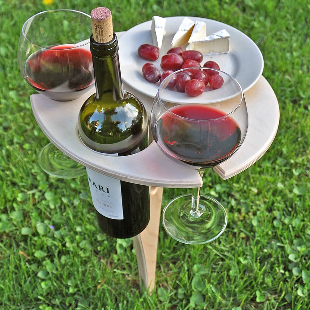 Folding Wood Wine Table