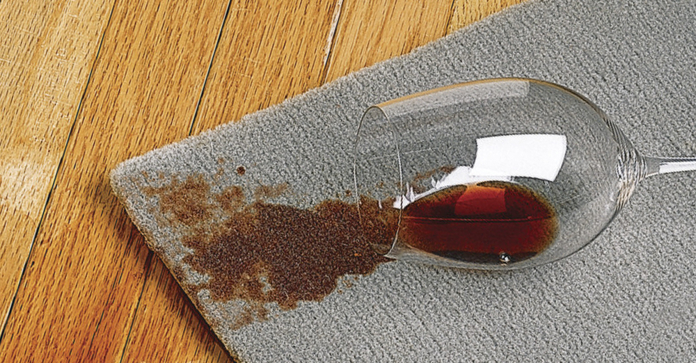 How to clean spilled red wine