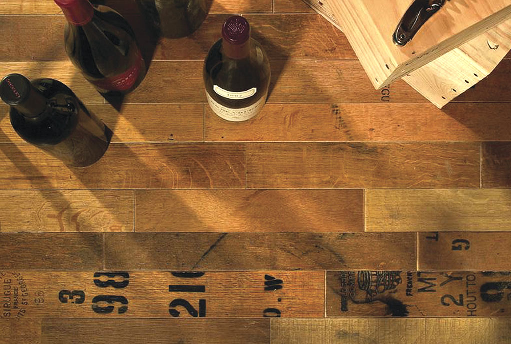 Wine Barrel Stave Flooring