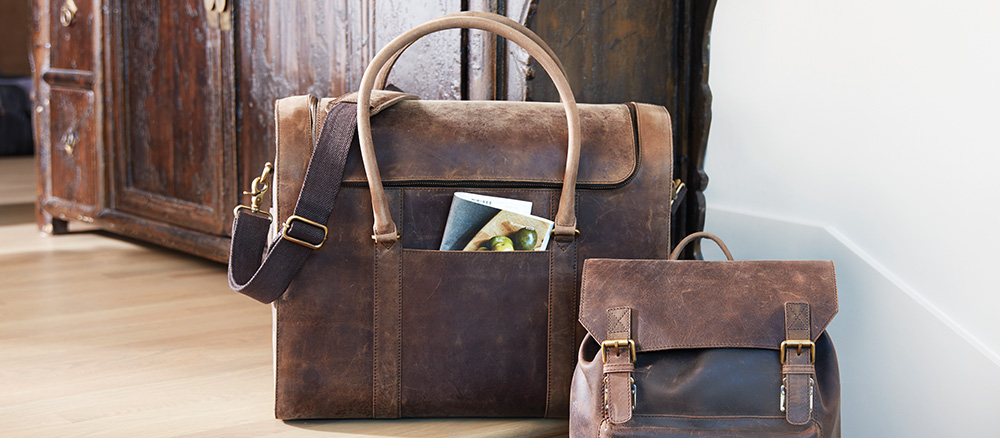 Leather Wine Duffel Bag