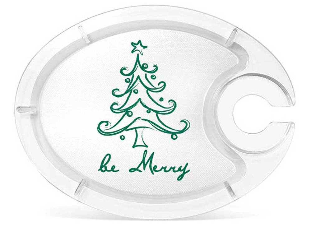 Be Merry Buffet Plate for Wine Glasses