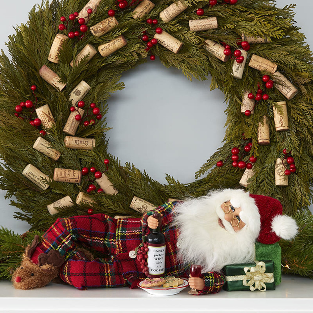 Santa Collectible Cookie and Wine