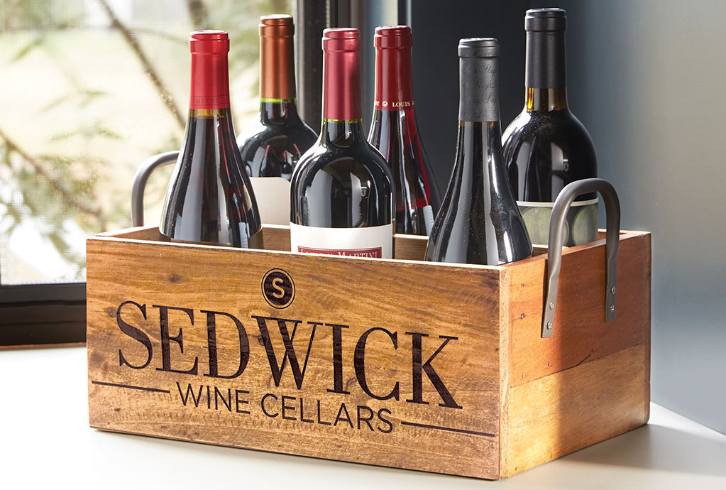 Personalized Wood Wine Carrier
