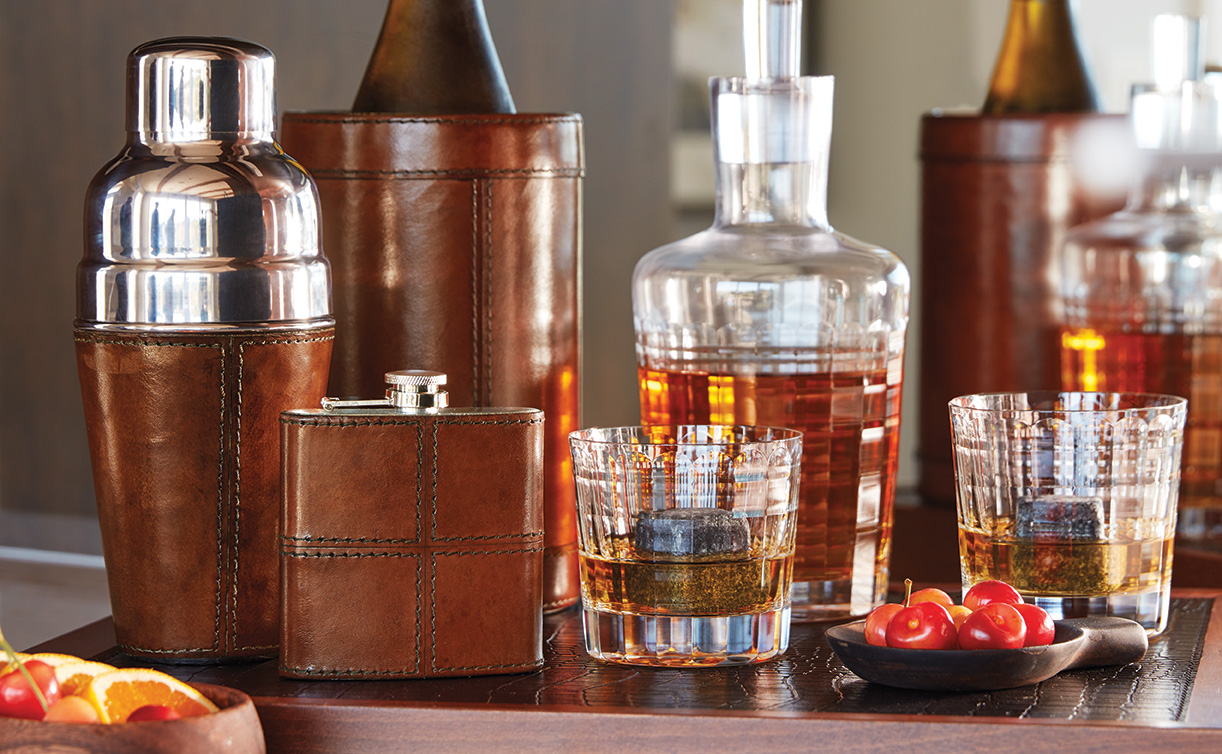 Leather Barware Set