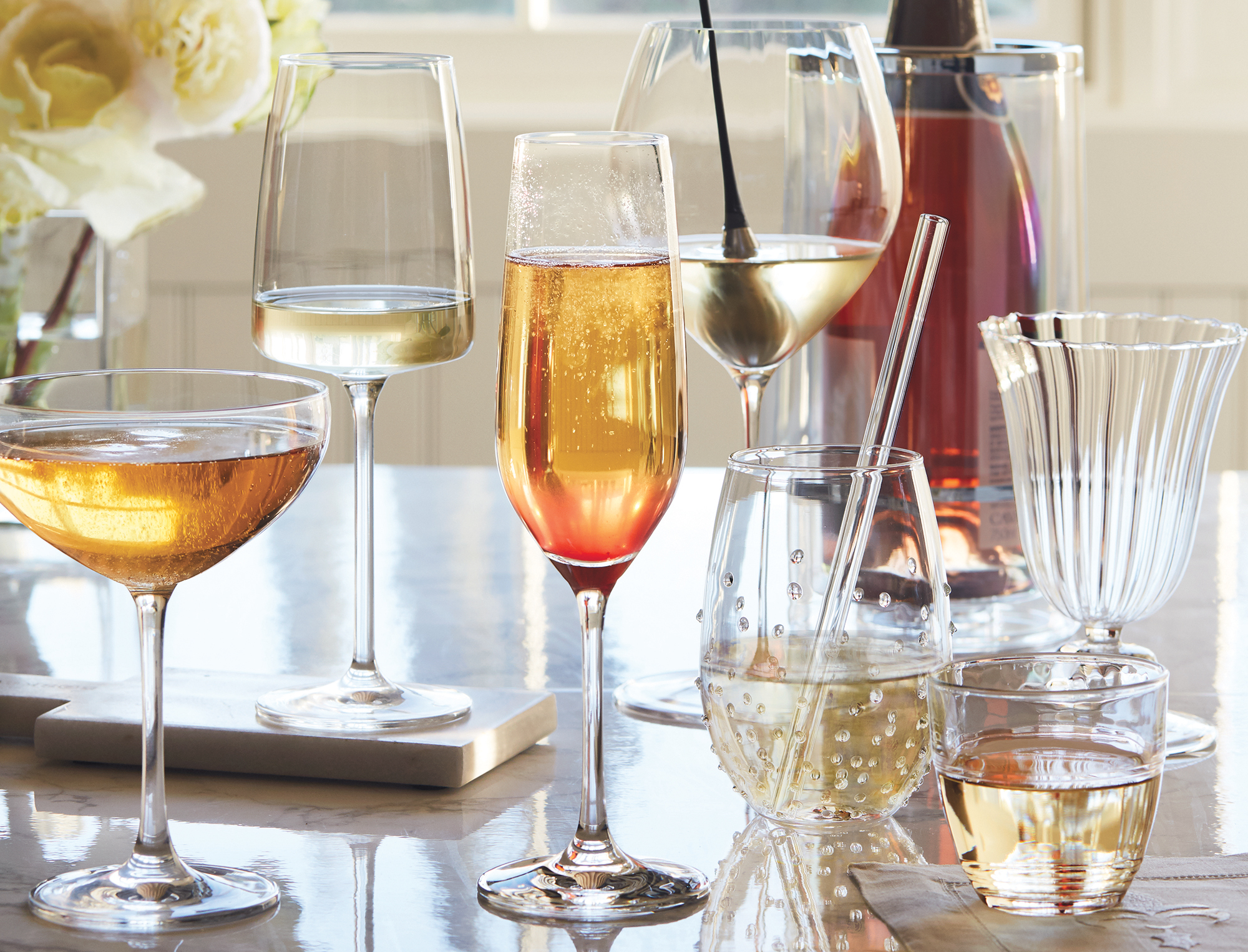 White & Sparkling Wine Glasses from IWA