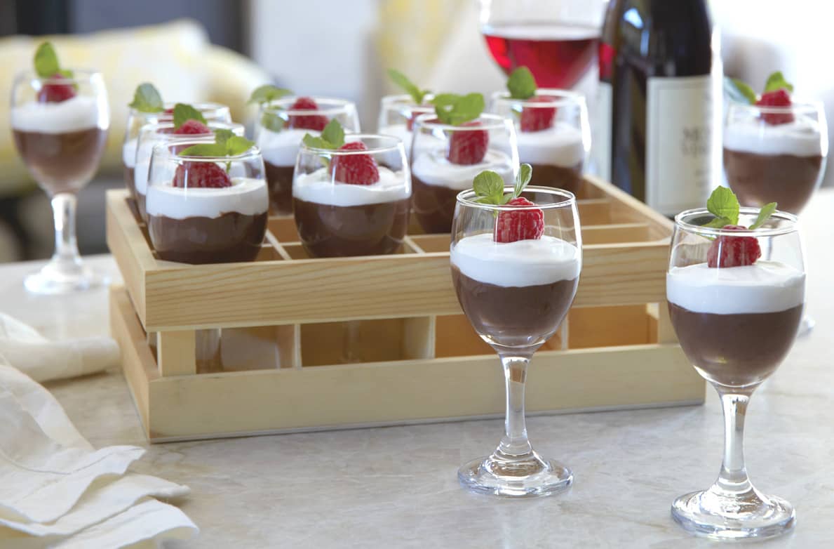 Mini Wine Glasses with Crate