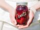 Beets written on a glass jar filled with beets.